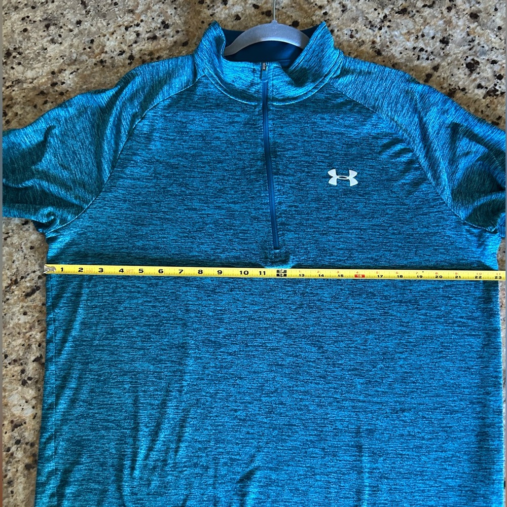 Under Armour Teal Quarter-Zip Long Sleeve Heatgear Pullover - XL - Picture 5 of 7